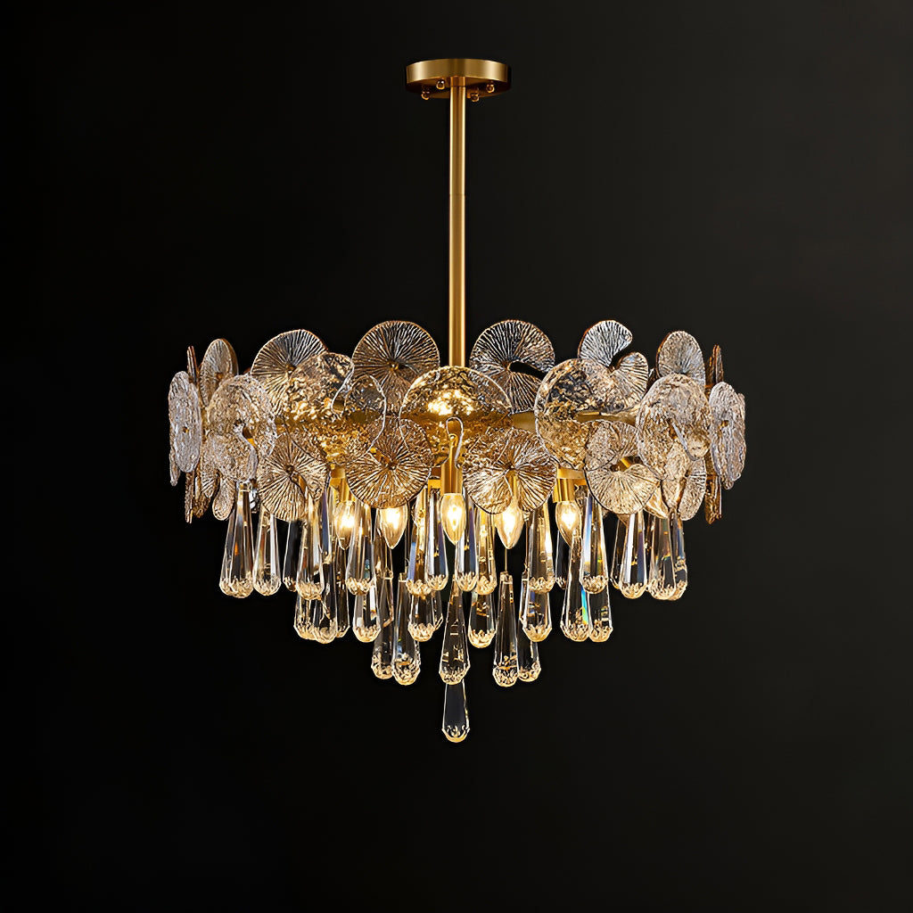 Modern Luxury Gold Glass Chandelier