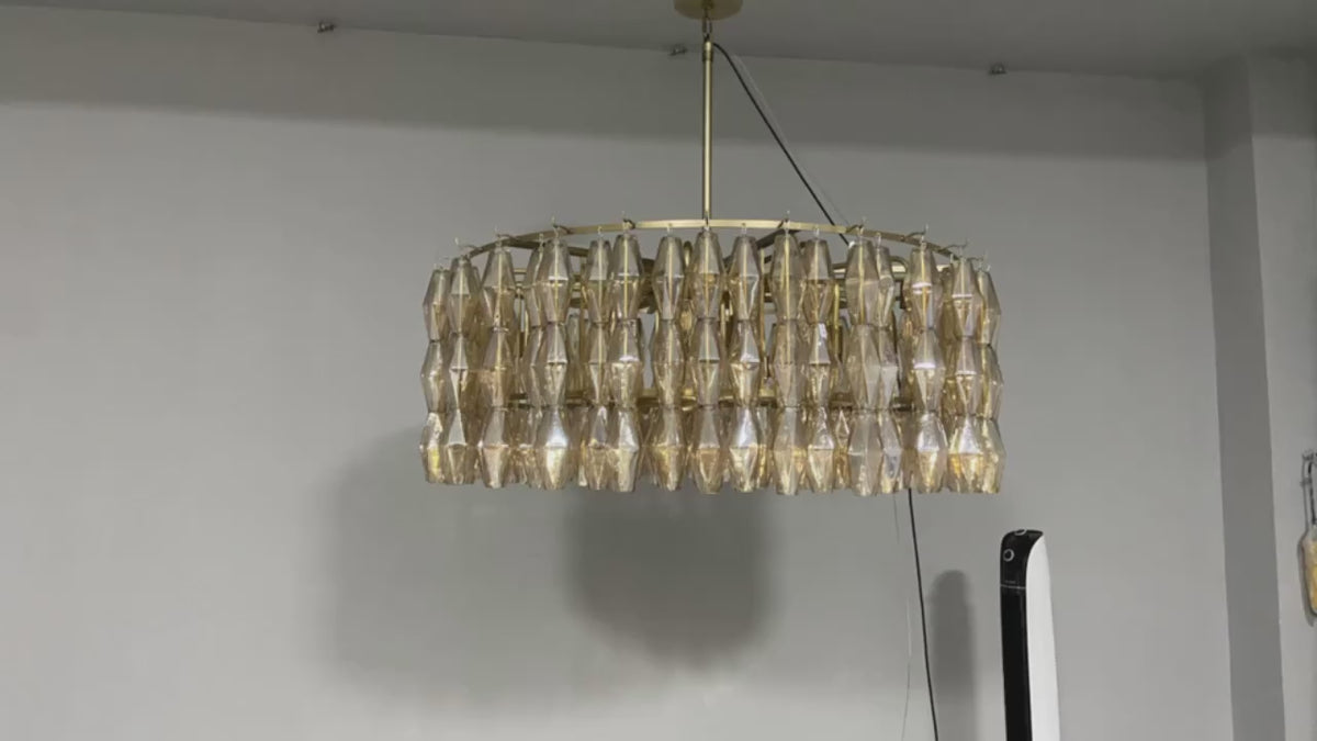 Chara Smoke Glass Round Chandelier 47"