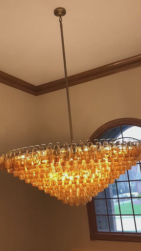 Chara Clear Glass Tiered Round Chandelier 37"