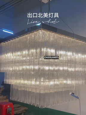 Ciel Glass Square Chandelier 45''