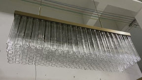 Ciel Glass Rectangular Chandelier 54" 72"