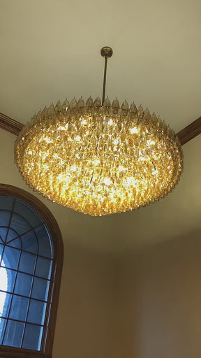 Chara Clear Glass Tiered Round Chandelier 37"