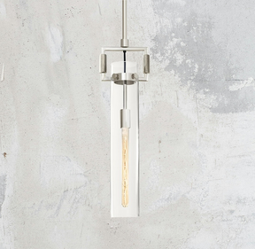 Machine Modern Machinist Glass Cylinder Pendant Light