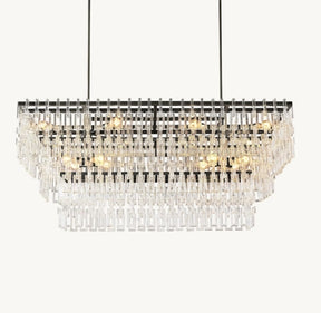 Marignac Crystal Chain Multi-Tier Rectangle Chandelier 60" 72"