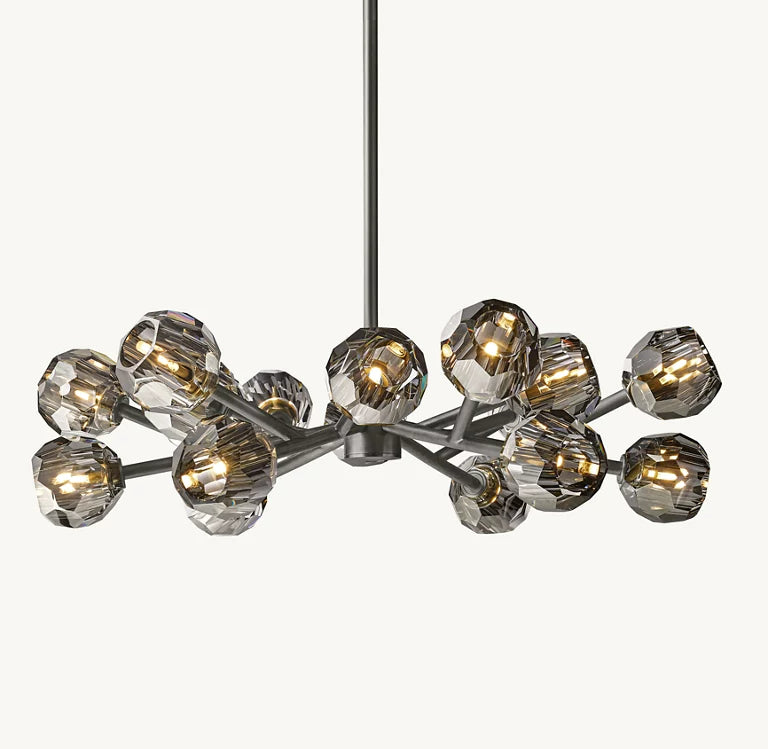 Belle Round Chandelier Clear and Smoke 24'' 36'' 48'' 60'' 72''