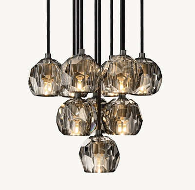 Belle Round Cluster Chandelier Clear / Smoky 14" 19" 24" 30" 40"