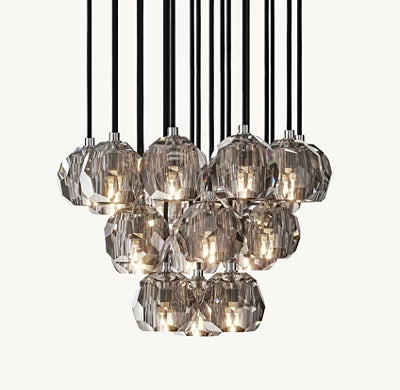 Belle Round Cluster Chandelier Clear / Smoky 14" 19" 24" 30" 40"