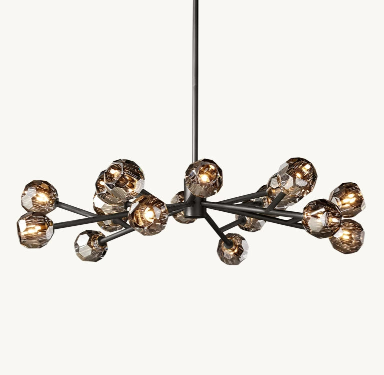 Belle Round Chandelier Clear and Smoke 24'' 36'' 48'' 60'' 72''