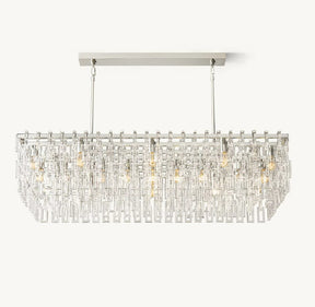 Marignac Crystal Chain Rectangular Chandelier 60" 19-Lights