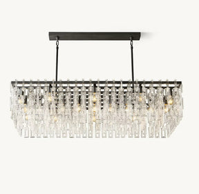 Marignac Crystal Chain Rectangular Chandelier 60" 19-Lights