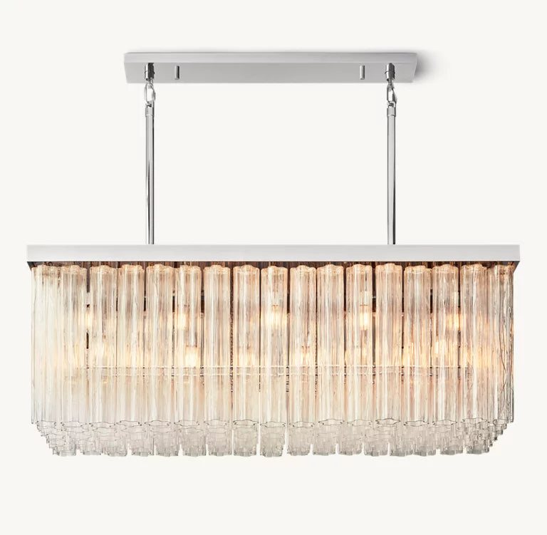 Ciel Glass Rectangular Chandelier 54" 72"