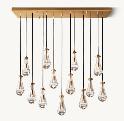 Raindrop Linear Chandelier W 54"