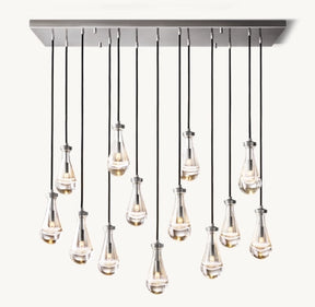 Raindrop Linear Chandelier W 54"