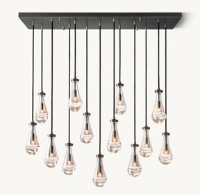 Raindrop Linear Chandelier W 54"