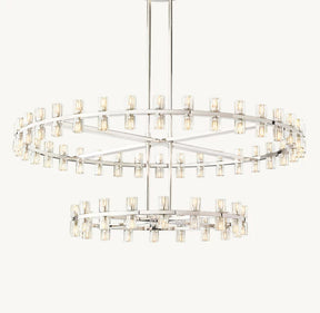 Customize-Crystal Cup Round Two-Tier Chandelier D40"+24''