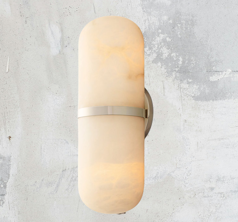 Dina Alabaster Capsule Wall Sconce 12.5"H