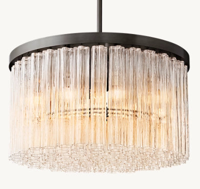 Ciel Glass Round Chandelier 3-Tired  and Single tier 36" 48"