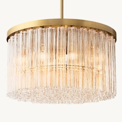 Ciel Glass Round Chandelier 3-Tired  and Single tier 36" 48"