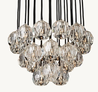 Belle Round Cluster Chandelier Clear / Smoky 14" 19" 24" 30" 40"