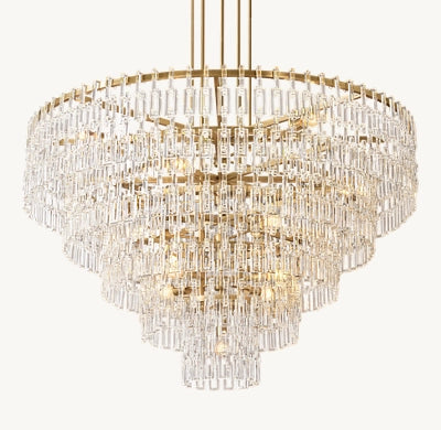 Marignac Crystal Chain  Multi-Tier Round Chandelier 36" 48" 60"