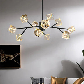 Eva Crystal Prisms  Chandelier, Black