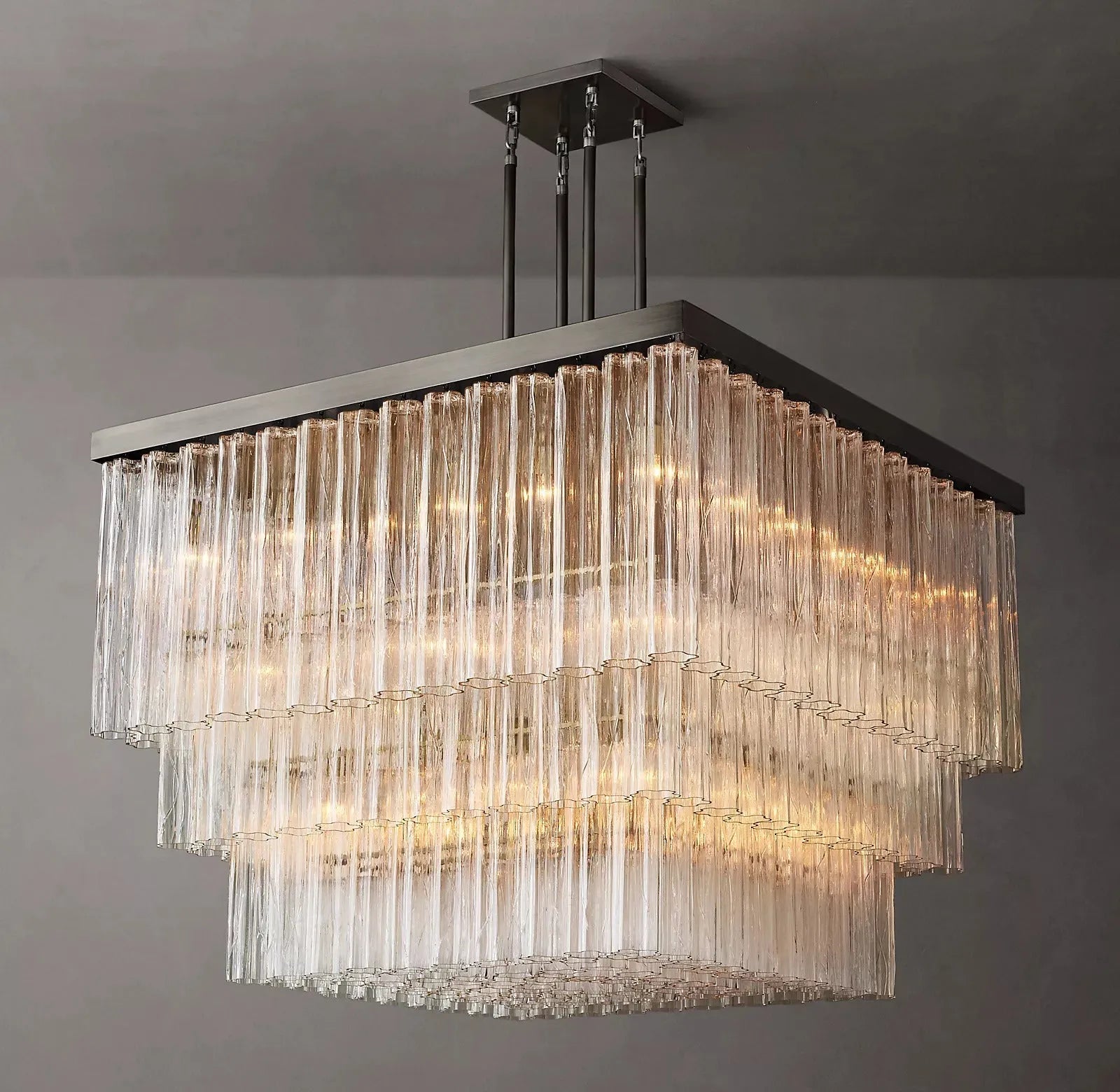 Ciel Glass Square Chandelier 45''