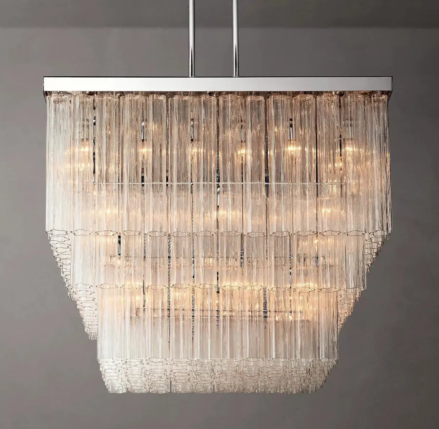 Ciel Glass Square Chandelier 45''