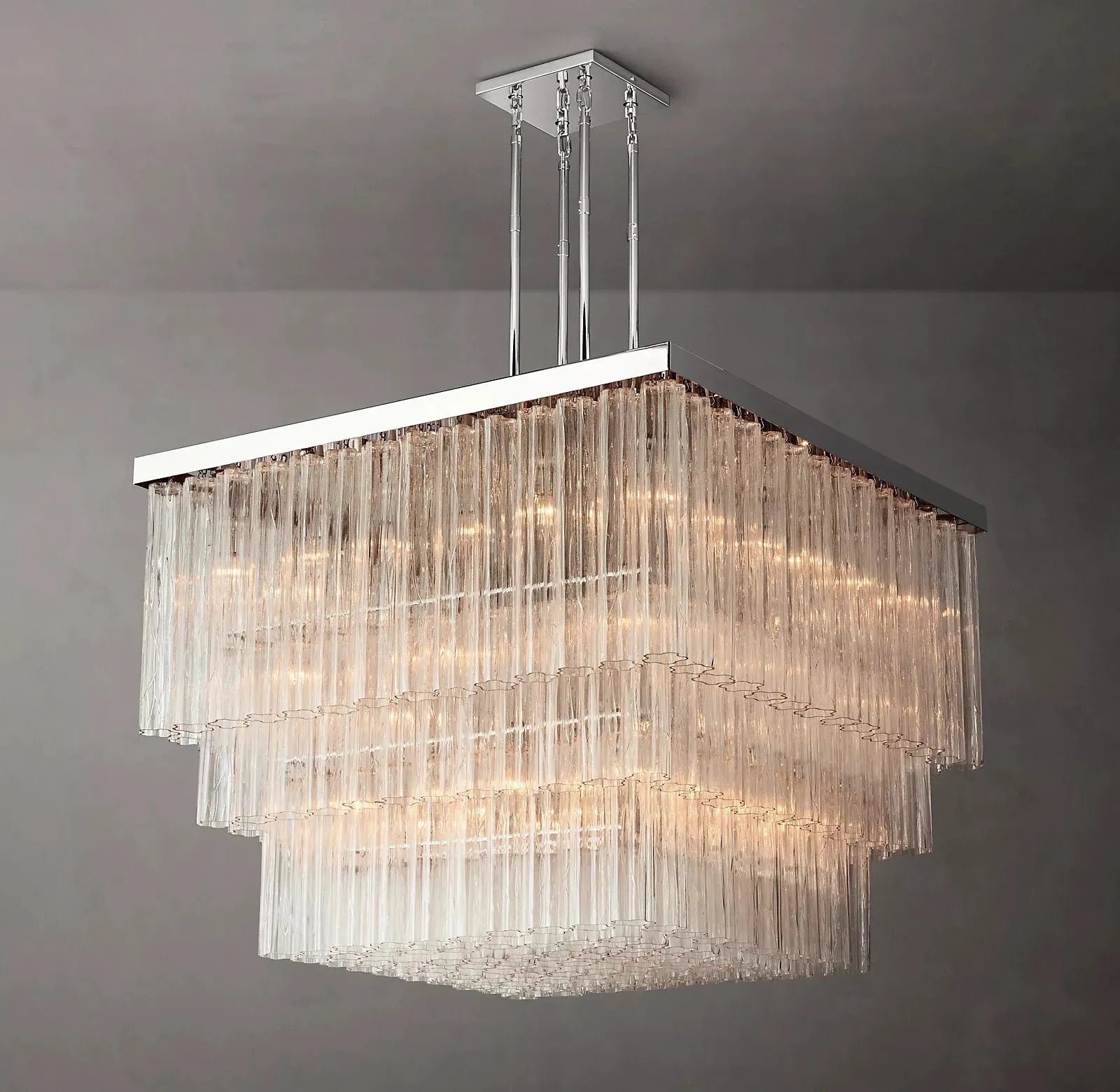 Ciel Glass Square Chandelier 45''