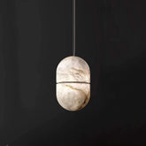 Dina Alabaster Oval Pendant 5.9" D 7.1" D