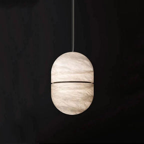 Dina Alabaster Oval Pendant 5.9" D 7.1" D