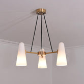 Gloria White Ceramics Round Chandelier 3 Lights