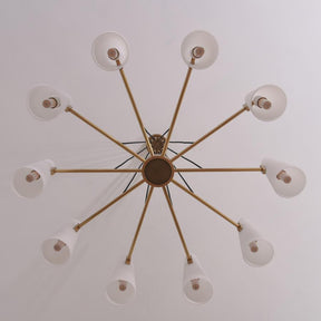 Gloria White Ceramics Round Chandelier 10 Lights