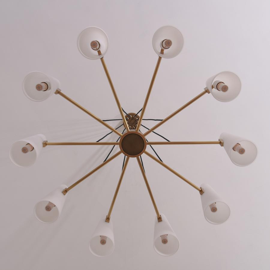 Gloria White Ceramics Round Chandelier 10 Lights