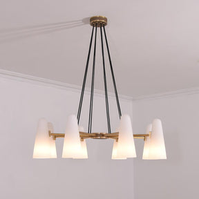 Gloria White Ceramics Round Chandelier 8 Lights