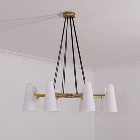 Gloria White Ceramics Round Chandelier 8 Lights