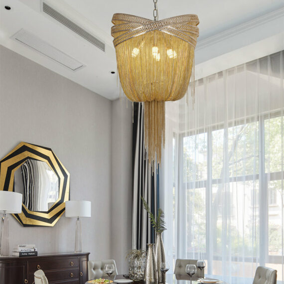 Aluminum Chain Tassel Pendant Chandelier