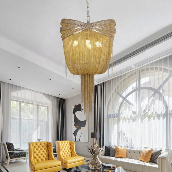 Aluminum Chain Tassel Pendant Chandelier