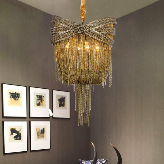 Aluminum Chain Tassel Pendant Chandelier