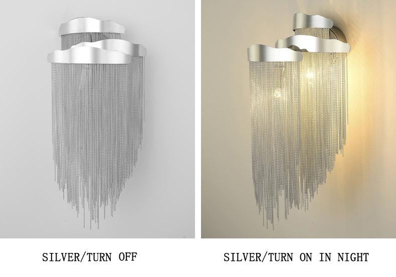 Modern Chain Tassel
 3 Lights Stacking Wall Sconce