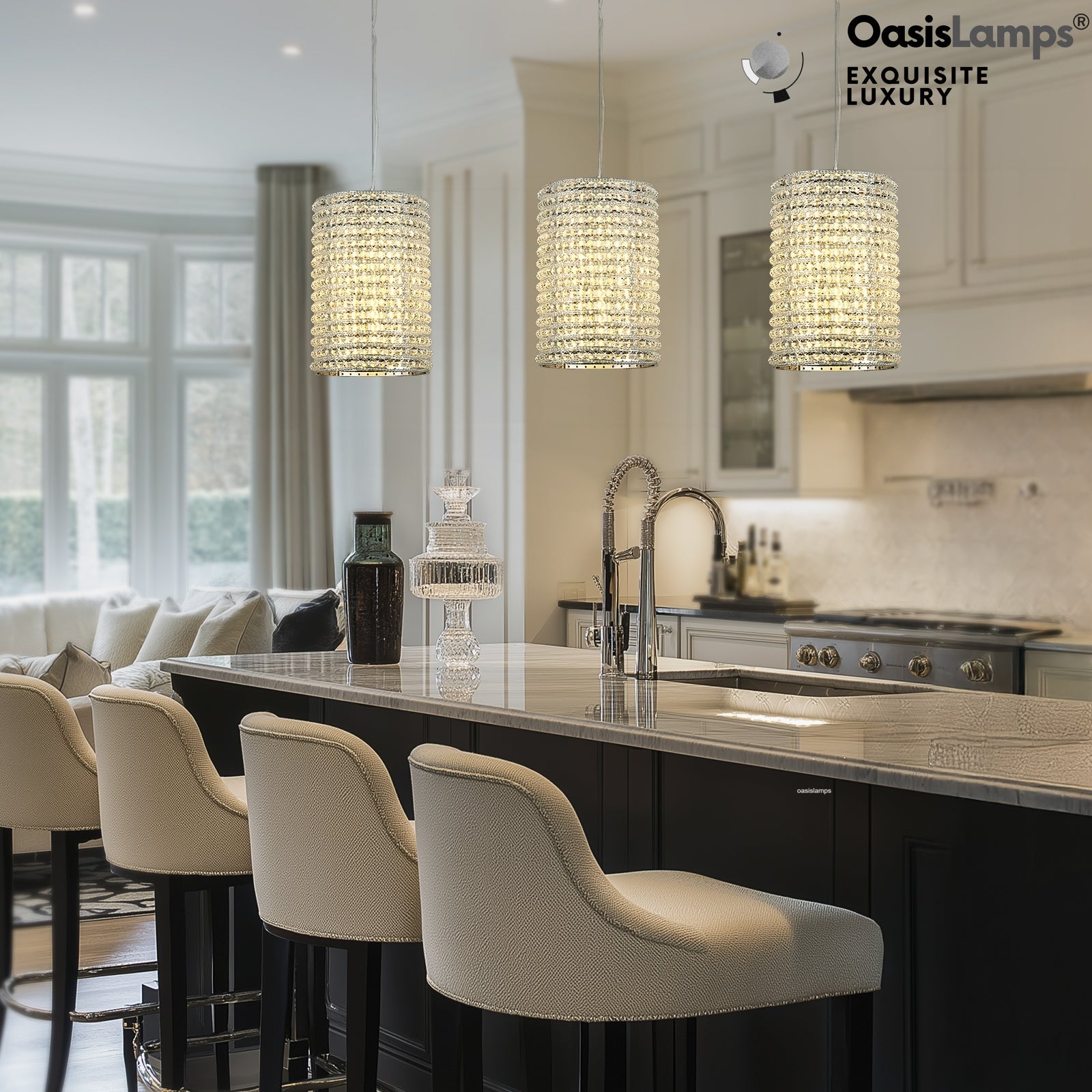 Stellar Beads Pendant Lights Smoke Clear 12"#Color_clear