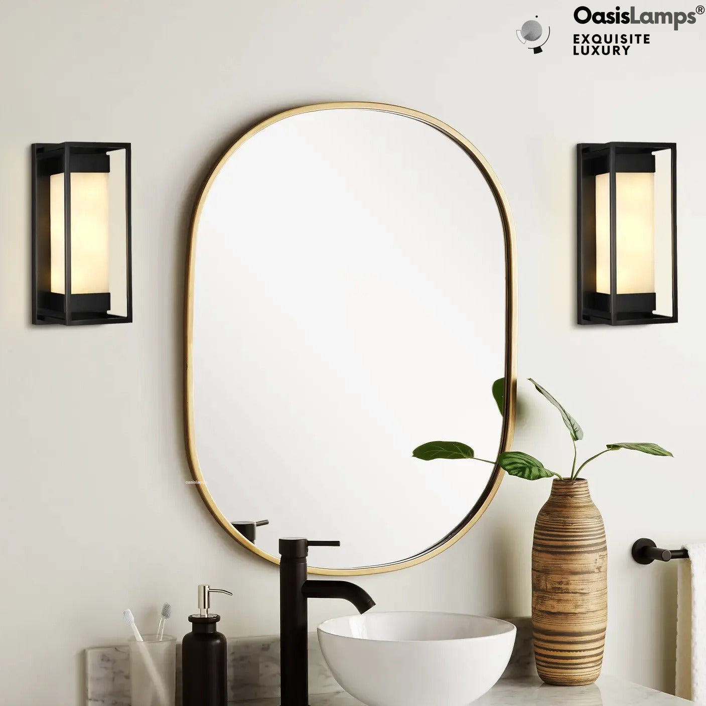 Bravura Alabaster Wall Sconce 15.7"H#color_black