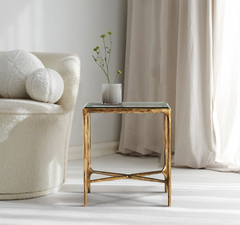 Thaddeus Glass Square Side Table 18" 22"