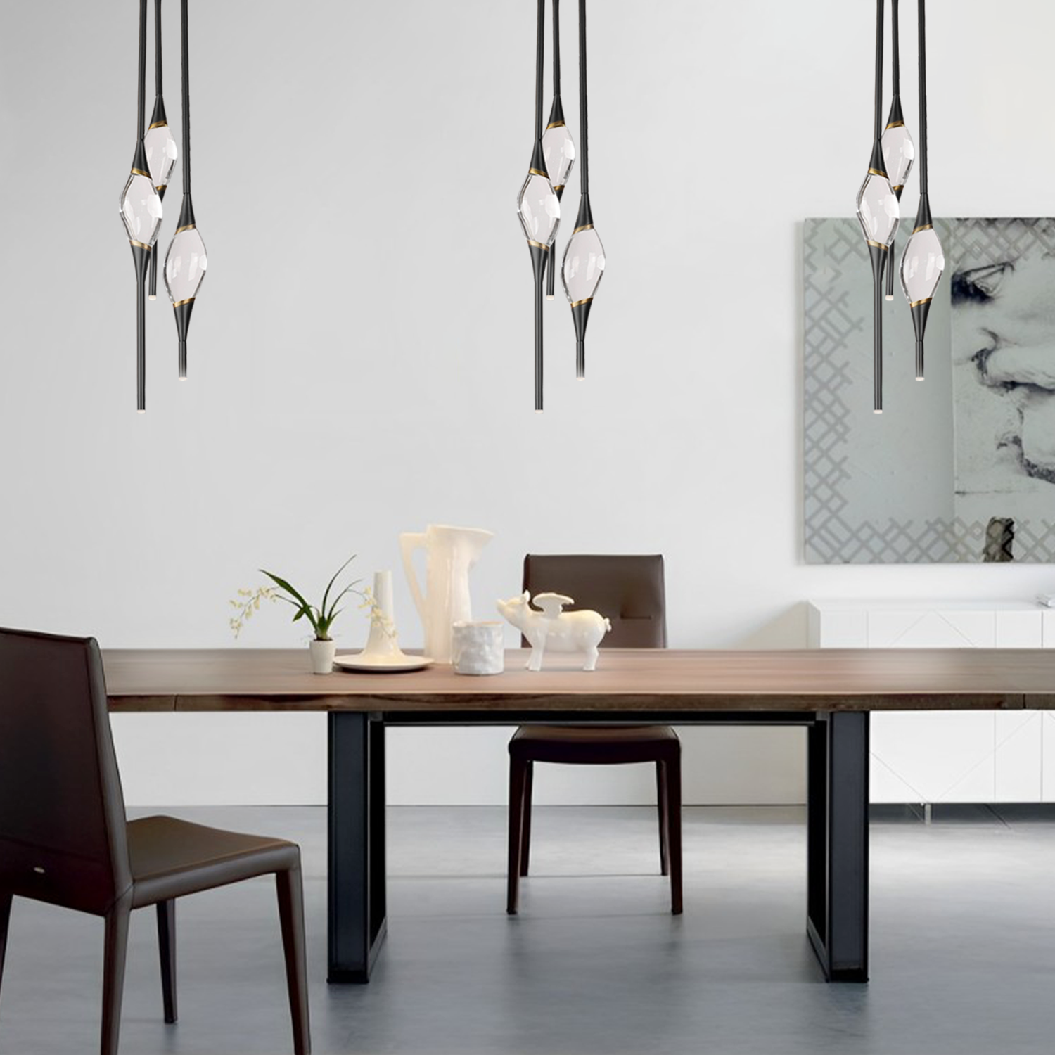 PEZEO 3-CRYSTAL Chandelier 8''DPEZZEO 3-CRYSTAL Chandelier D8''