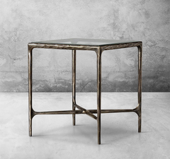 Thaddeus Glass Square Side Table 18" 22"