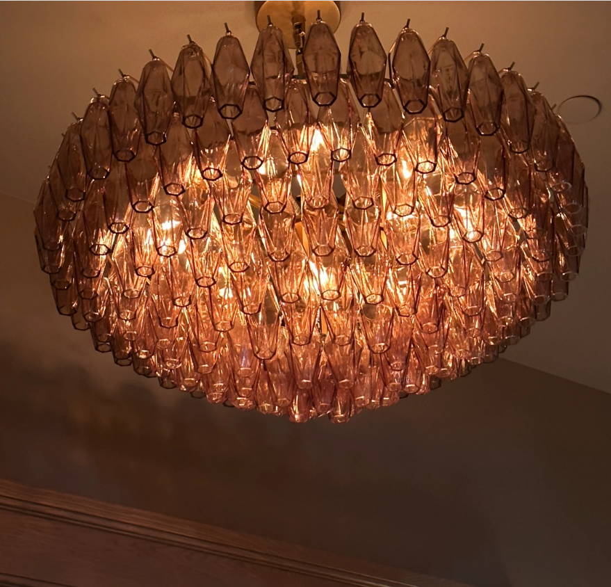 Chara Clear Glass Tiered Round Chandelier 47"