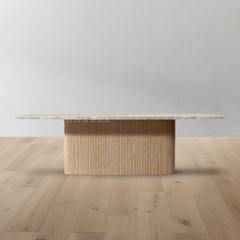 Mulholland Stone Rectangular Pedestal Dining Table