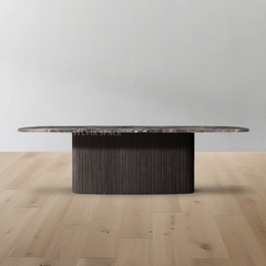 Mulholland Stone Rectangular Pedestal Dining Table