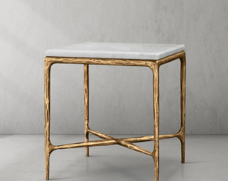 Thaddeus Marble Square Side Table  Customize 10"