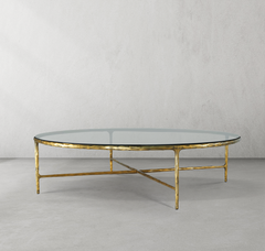 Thaddeus Glass Round Coffee Table 36" 55" 48"