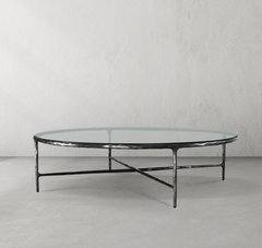Thaddeus Glass Round Coffee Table 36" 55" 48"